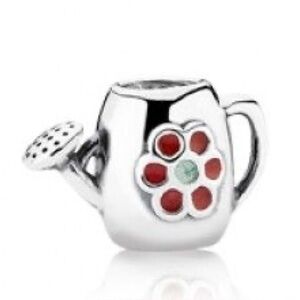 Pandora My Garden Watering Can Charm – Sterling Silver & Red Enamel | Retired
